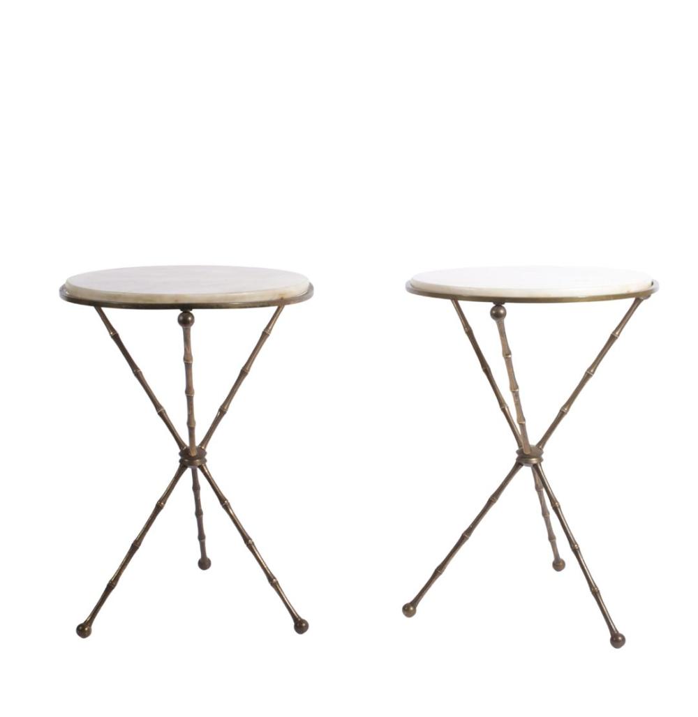 PAIR MAISON BAGUES STYLE BRASS FAUX