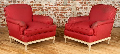 PAIR MAISON JANSEN UPHOLSTERED