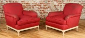 PAIR MAISON JANSEN UPHOLSTERED