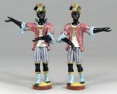 Pair majolica blackamoors: eac