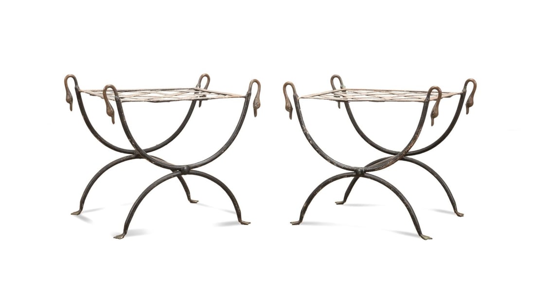 PAIR MANNER MAISON JANSEN BRASS AND
