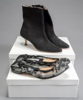 PAIR MANOLO BLAHNIK SUEDE BOOT