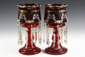 PAIR MANTEL LUSTRES - Pair of