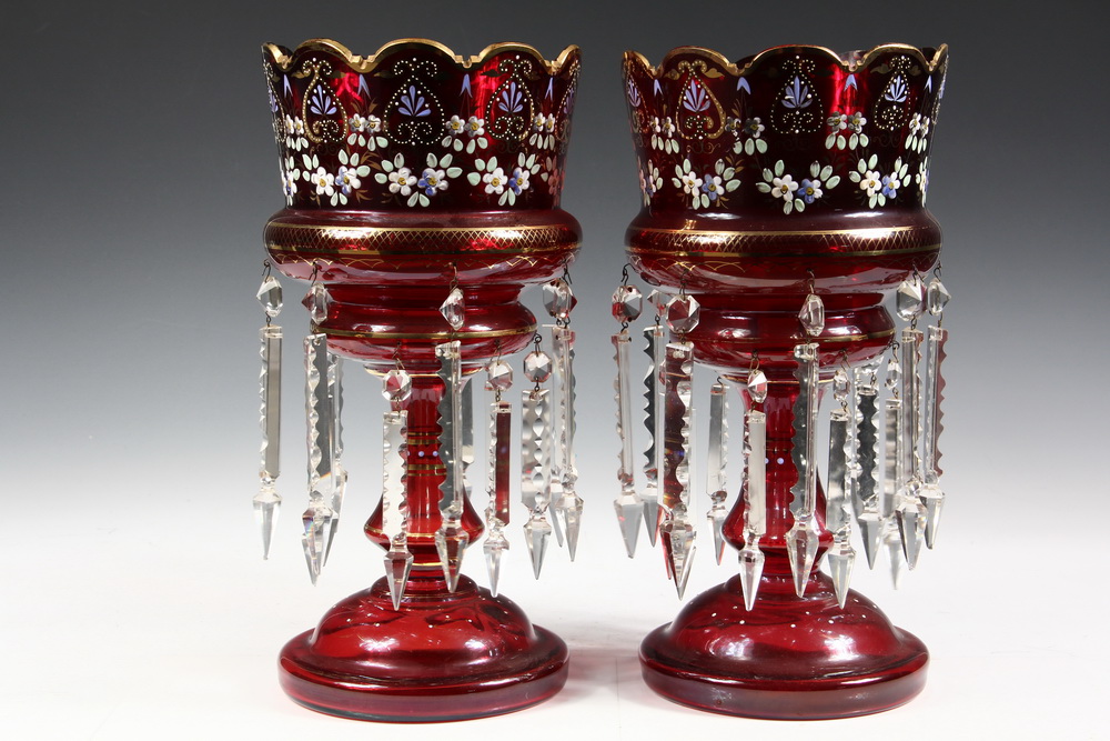 PAIR MANTLE LUSTRES - Pair of