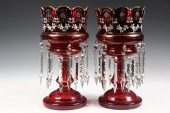 PAIR MANTLE LUSTRES - Pair of