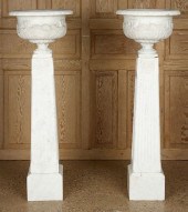 PAIR MARBLE NEOCLASSICAL DOLPH