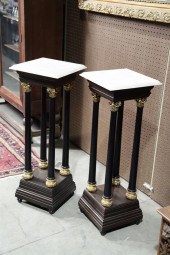PAIR MARBLE TOP PEDESTALS. Ste