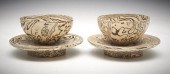 PAIR MARBLED CUPSTANDSPair Mar
