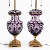 PAIR, MARBRO AMETHYST CUT-TO-C