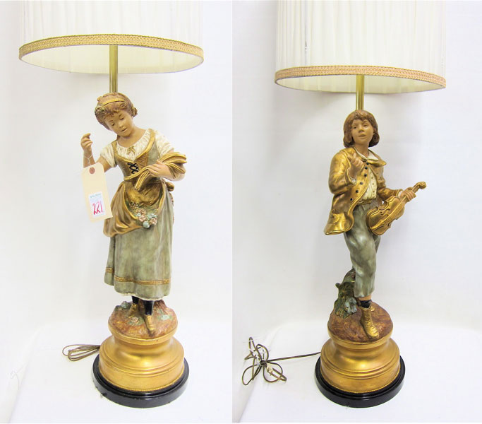 PAIR MARBRO LAMP CO. FIGURAL