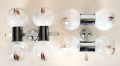 PAIR MAZZEGA CHROME GLASS SCON