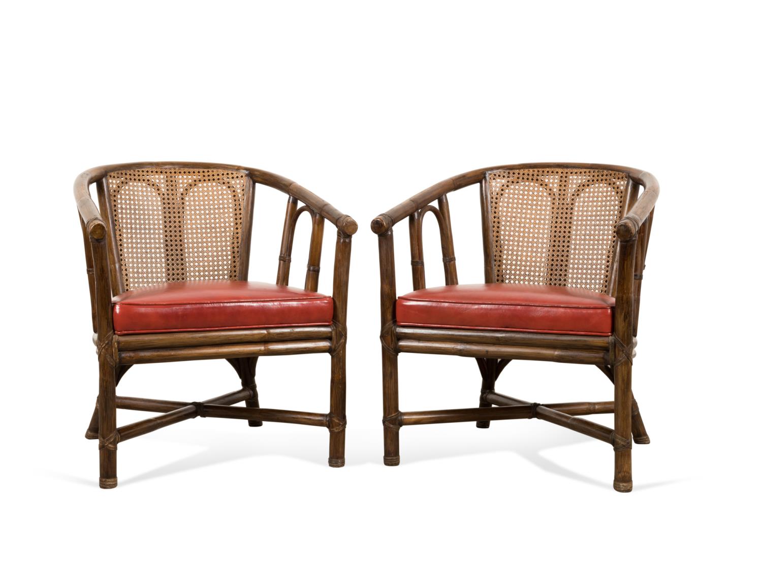 PAIR MCGUIRE CANE BACK OCCASIONAL