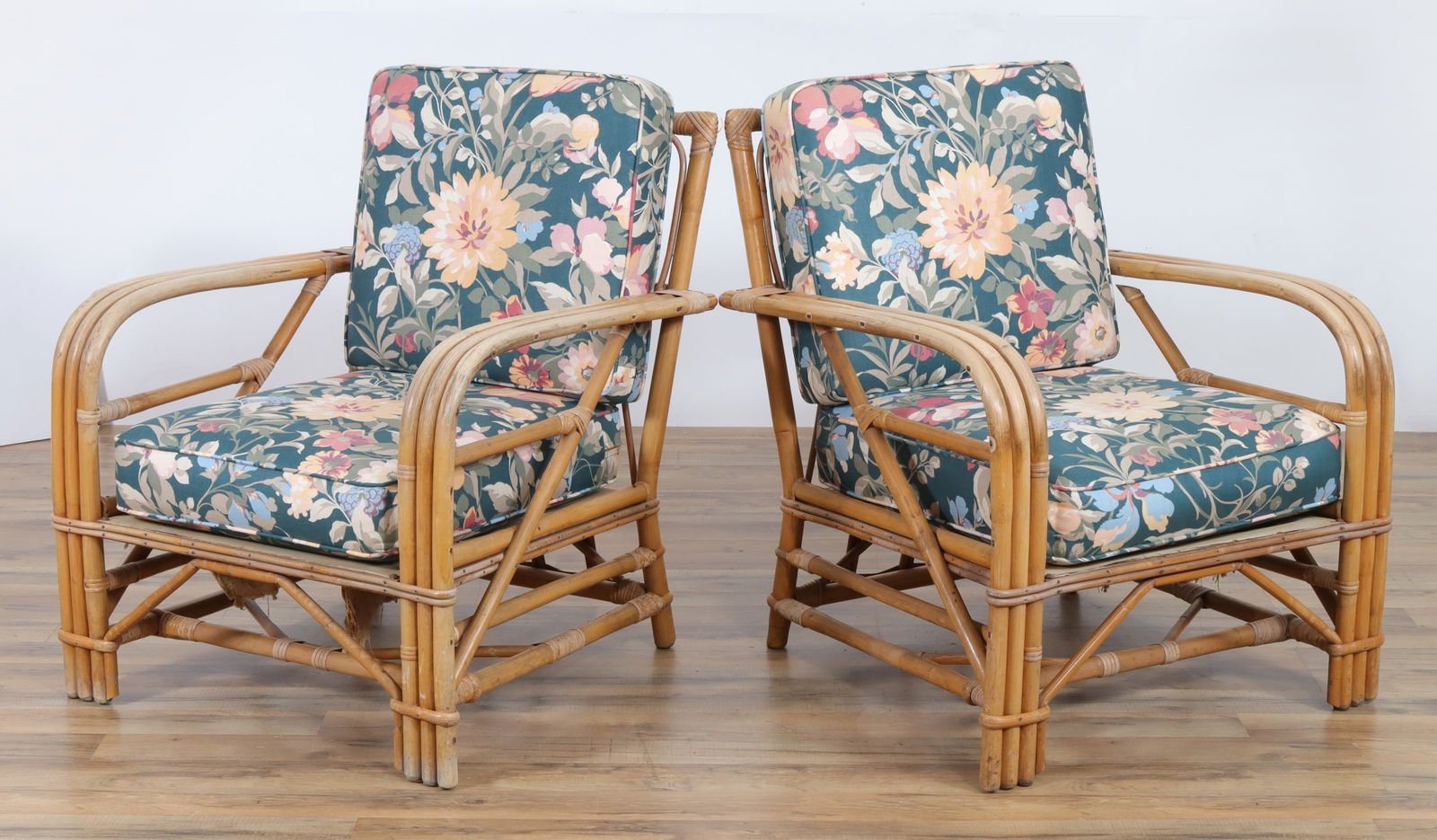 PAIR MCGUIRE STYLE RATTAN