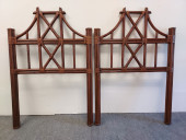 PAIR MCGUIRE STYLE RATTAN TWIN