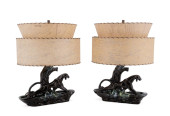 PAIR, MCM BLACK PANTHER LAMPS