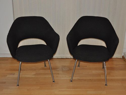 PAIR MCM UPHOLSTERED TUB