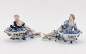 PAIR, MEISSEN "BLUE ONION" FIG