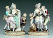 Pair Meissen figural groups: e