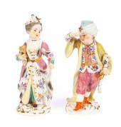 PAIR MEISSEN FIGURINES BOY AND