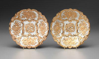 Pair Meissen gilt porcelain