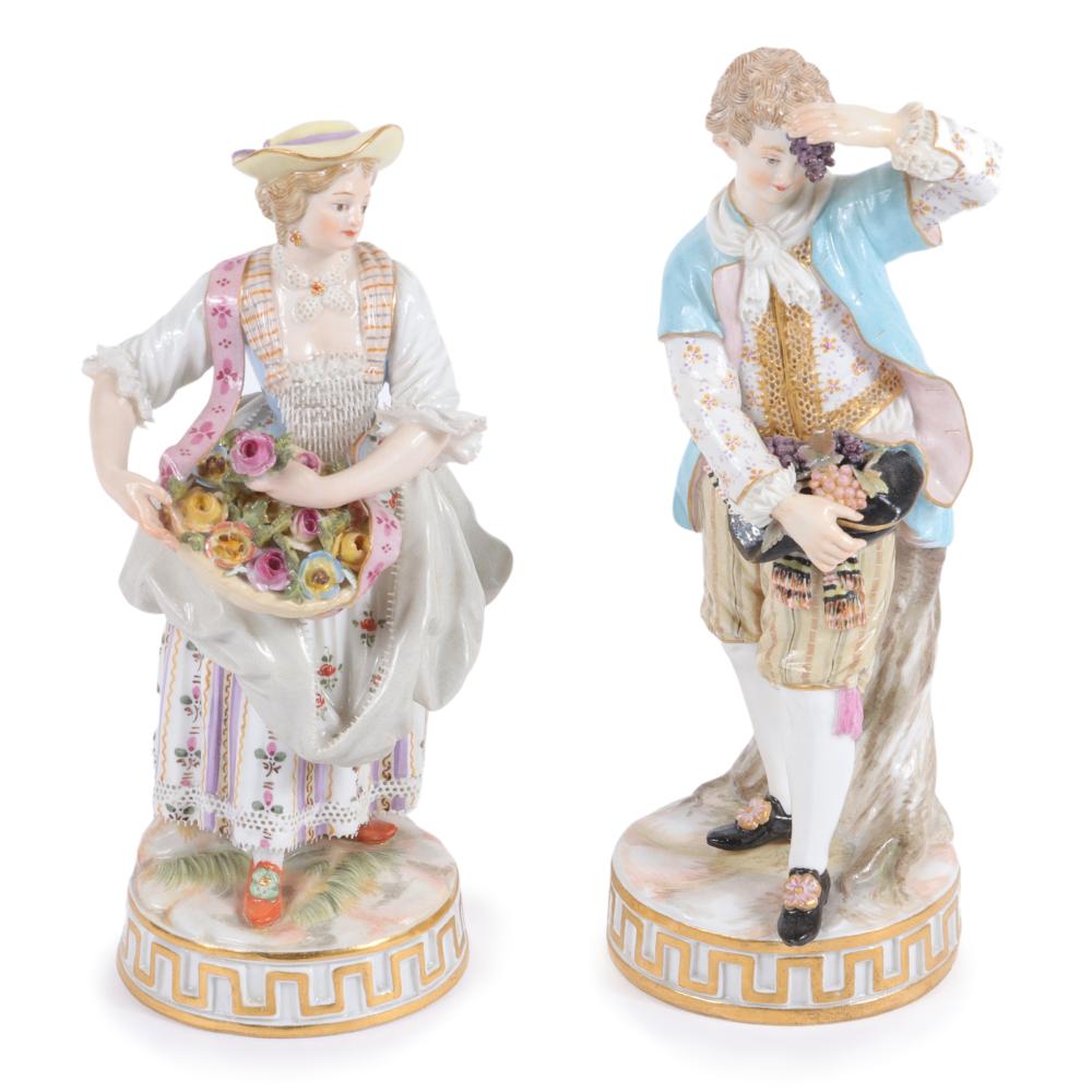 PAIR MEISSEN PORCELAIN FIGURES,