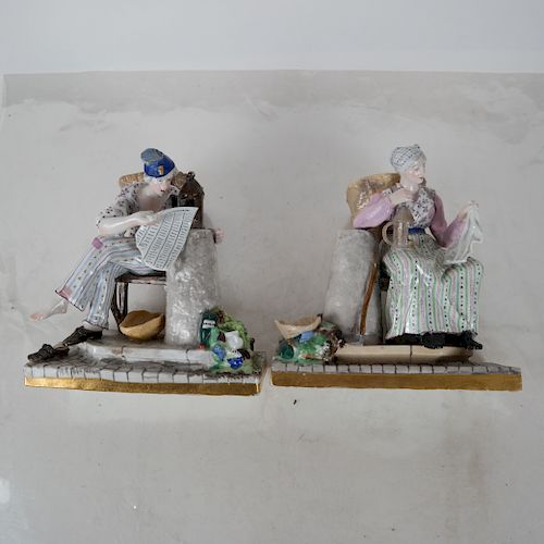 PAIR MEISSEN PORCELAIN