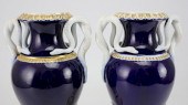 PAIR MEISSEN PORCELAIN URNSA p