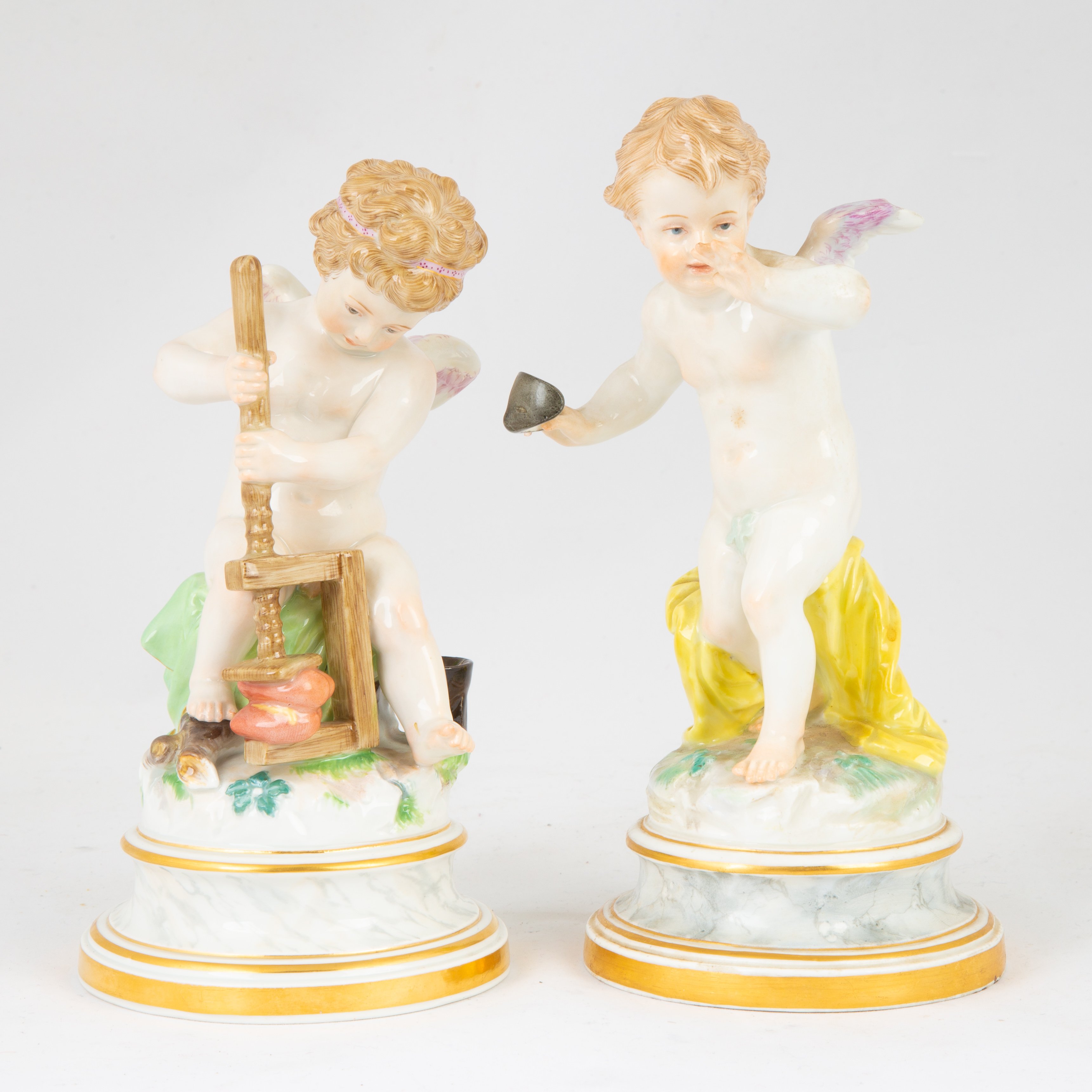 PAIR MEISSEN PUTTIS 19th century.