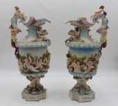 PAIR MEISSEN SIGNED PORCELAIN