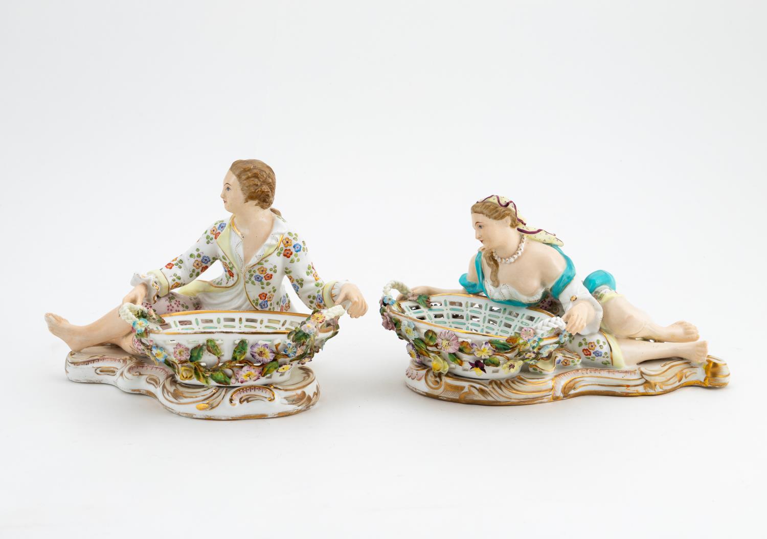 PAIR, MEISSEN-STYLE FIGURAL