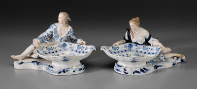 Pair Meissen Sweetmeat Stands