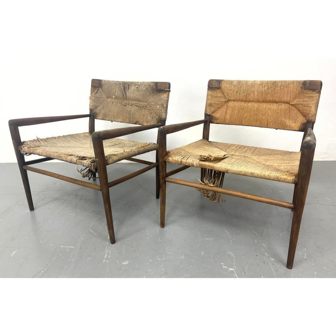 Pair Mel Smilow Lounge Chairs. Wood