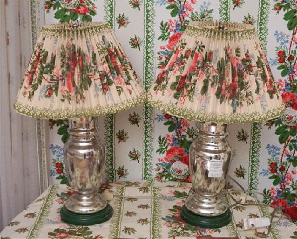 PAIR MERCURY GLASS TABLE