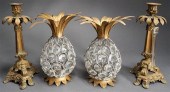 PAIR METAL CANDLESTICKS AND TW