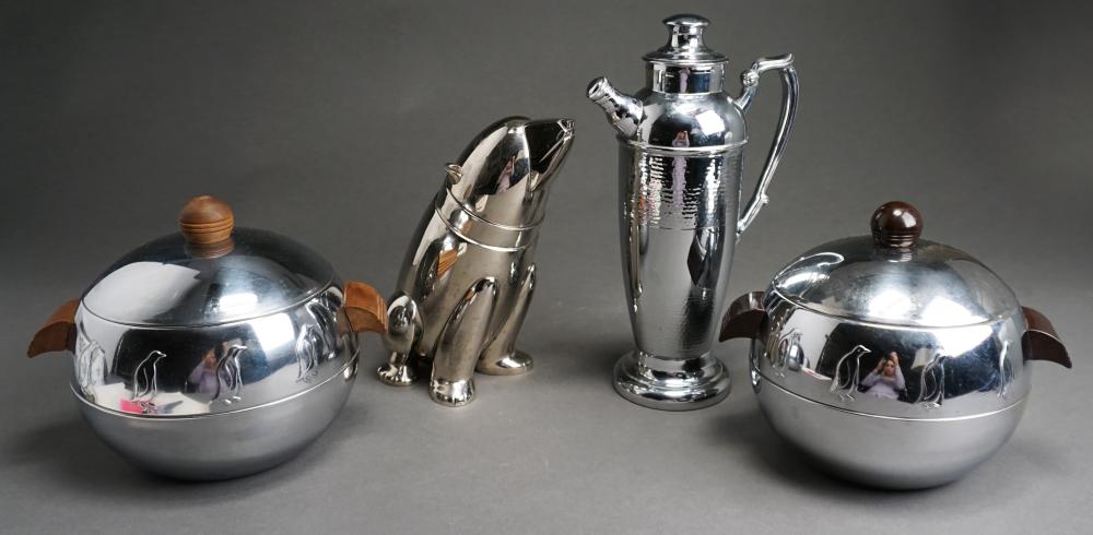 PAIR METAL PENGUIN DECORATED
