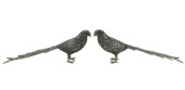 PAIR MID C SILVER FINISH METAL