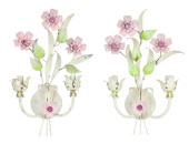 PAIR MID C TOLE & WROUGHT IRON