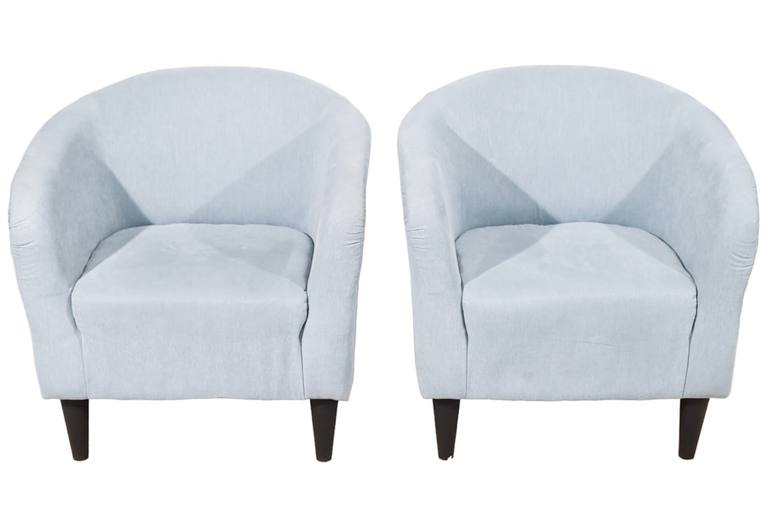 PAIR MID CENTURY CUSTOM UPHOLSTERED