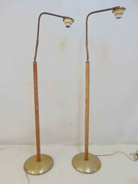 PAIR MID CENTURY FLOOR LAMPS,