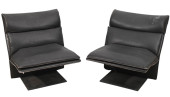 PAIR MID CENTURY ITALIAN LEATH