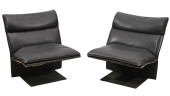 PAIR MID CENTURY ITALIAN LEATH