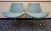 PAIR MID-CENTURY MODERN BLUE U