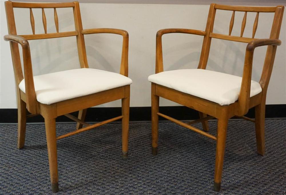 PAIR MID-CENTURY MODERN MAPLE ARM