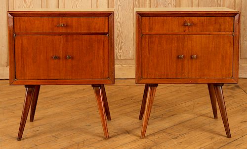 PAIR MID CENTURY MODERN PARCHMENT