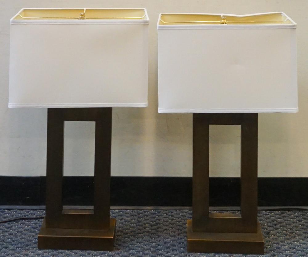 PAIR MID-CENTURY MODERN PATINATED