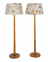 PAIR MID-CENTURY MODERN RATTAN