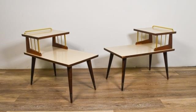 PAIR MID CENTURY MODERN STEP DOWN