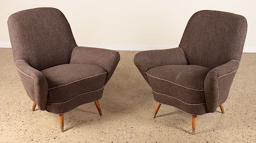 PAIR MID CENTURY MODERN UPHOLSTERED