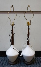PAIR MID-CENTURY MODERN WHITE