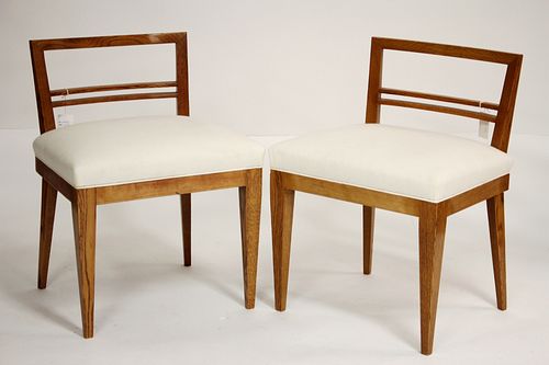 PAIR MID CENTURY OAK SIDE